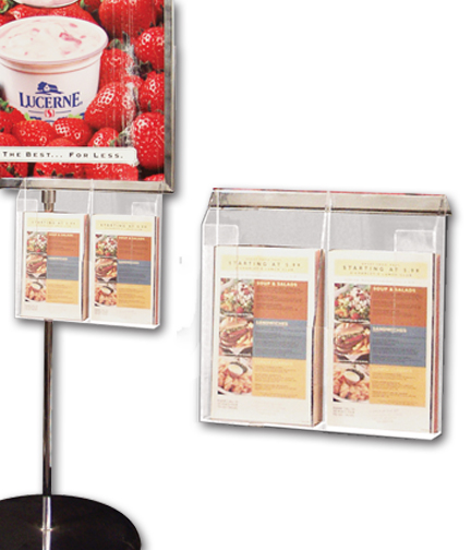 Double Brochure Holder mounts to Floor Stand Poster Frame